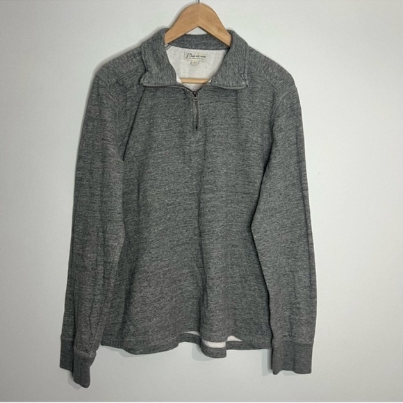 J. Crew Heathered Gray 1/4 Zip Pullover Sweater L - Picture 2 of 5